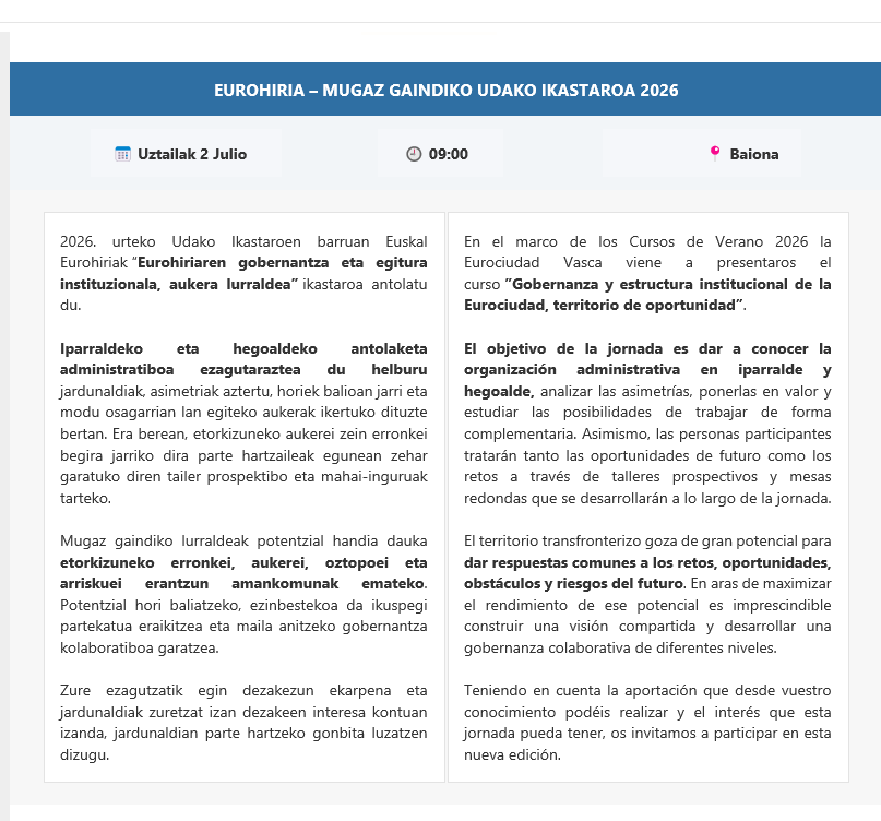 curso verano eurociudad